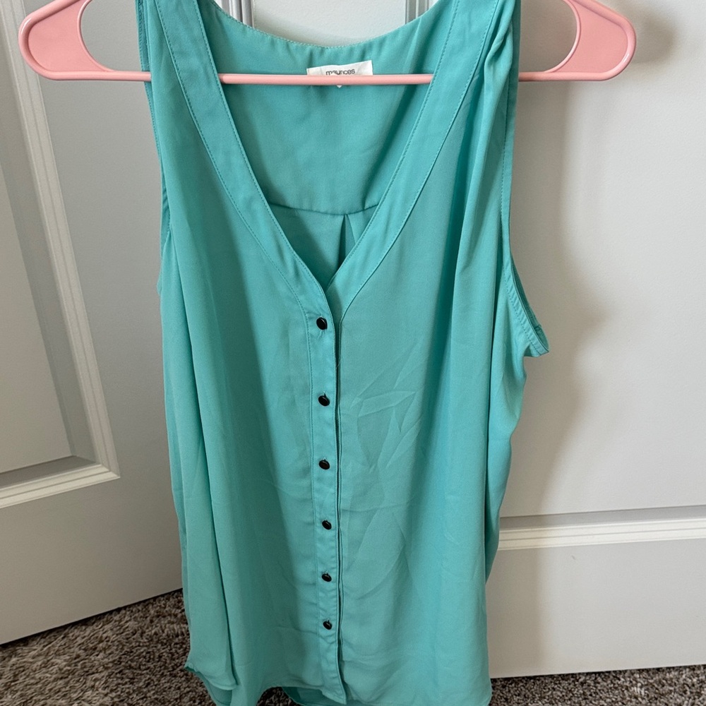 Forever 21 Teal Sleeveless Blouse